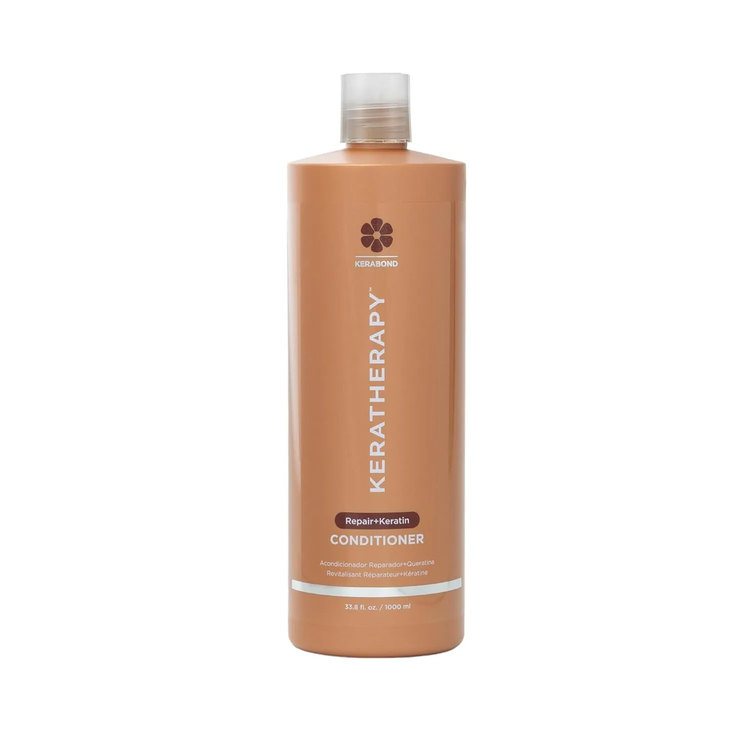 KERATHERAPY Keratin Infused KeratinFIXX Repair Conditioner, 1000 мл - восстанавливающий кондиционер для сухих, поврежденных или пушащихся волос с экстрактом икры, аргановым маслом и Kerabond