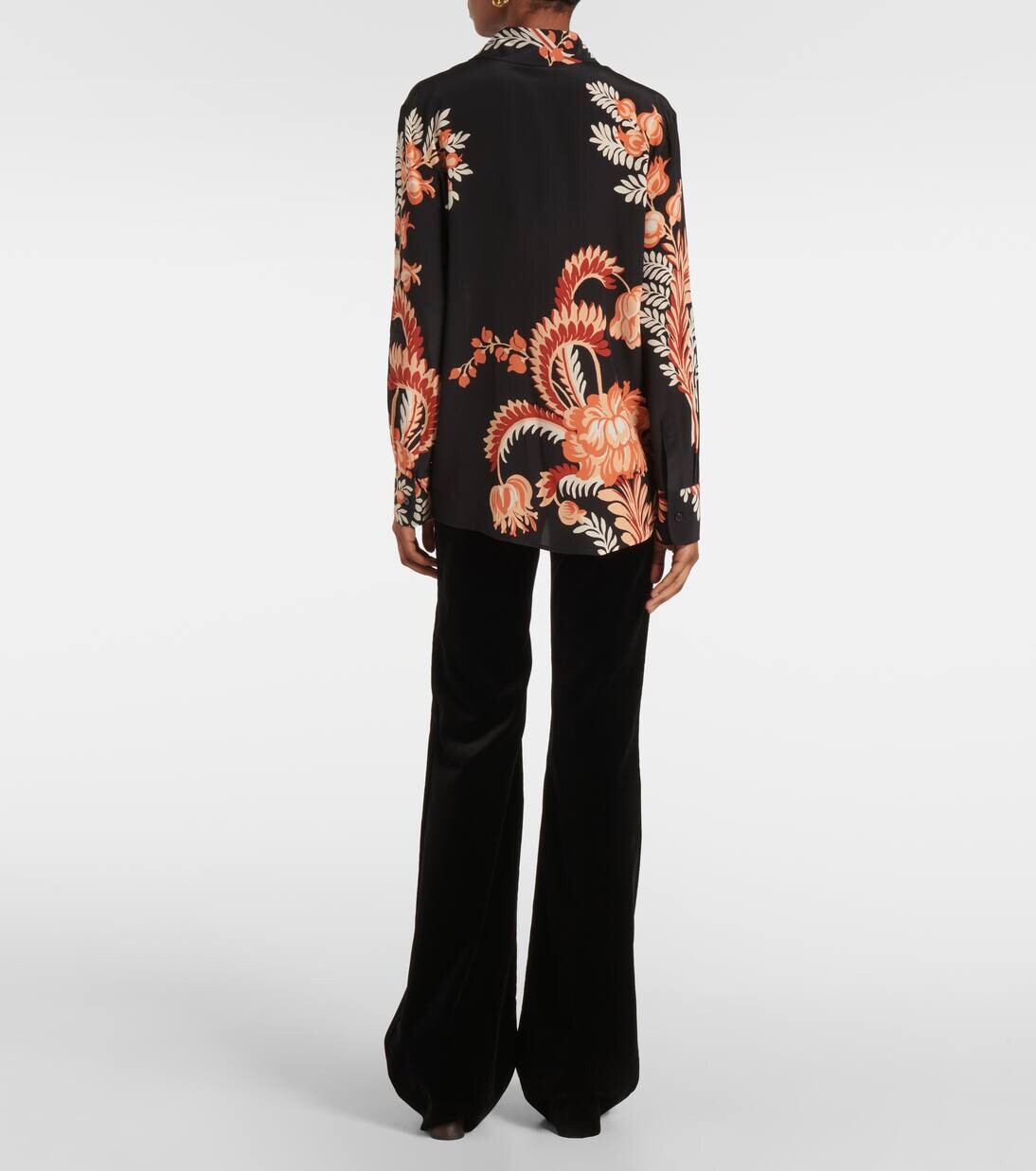 Блузка из набивного шелкового крепдешина Etro, цвет print on black base — фото 3