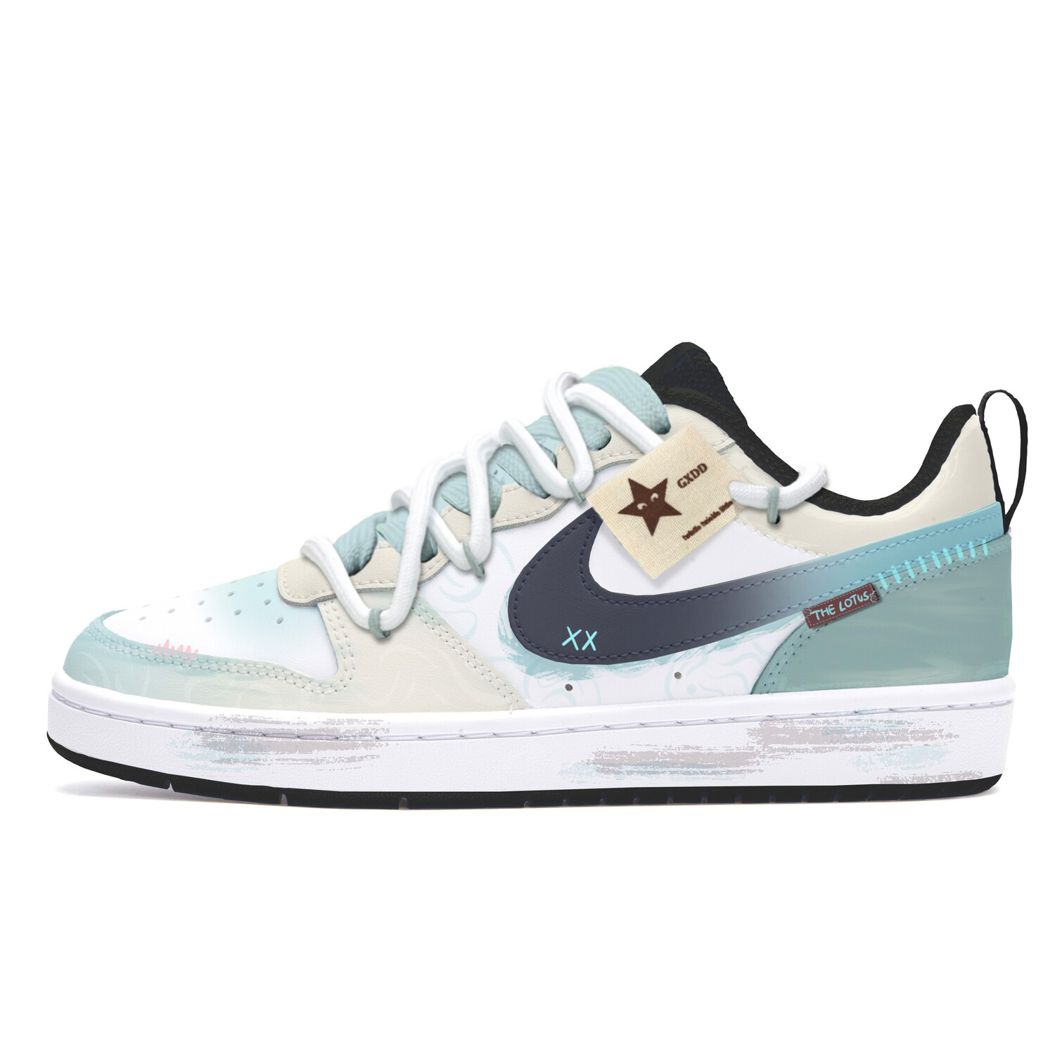 

Кроссовки Nike Court Borough Skateboard Shoes Women's Low-Top Blue White, Синий, Кроссовки Nike Court Borough Skateboard Shoes Women's Low-Top Blue White