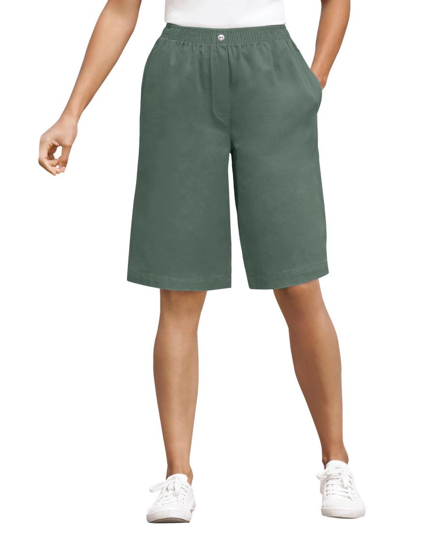 

Женские хлопковые джинсовые шорты Within 7-Day с эластичным поясом Woman Within, Pine