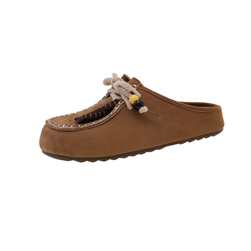 KLAOSD Тихие абразивостойкие закрытые тапочки женские коричневые, цвет Brown