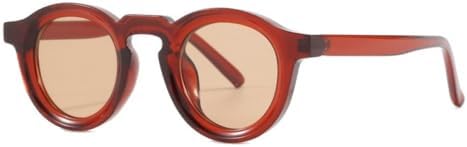 

Круглые солнцезащитные очки 2027 года для женщин и мужчин в стиле панк, ретро, ​​модные солнцезащитные очки с прозрачными линзами и оправой, защита от ультрафиолета UV400 MTZJH, Tea