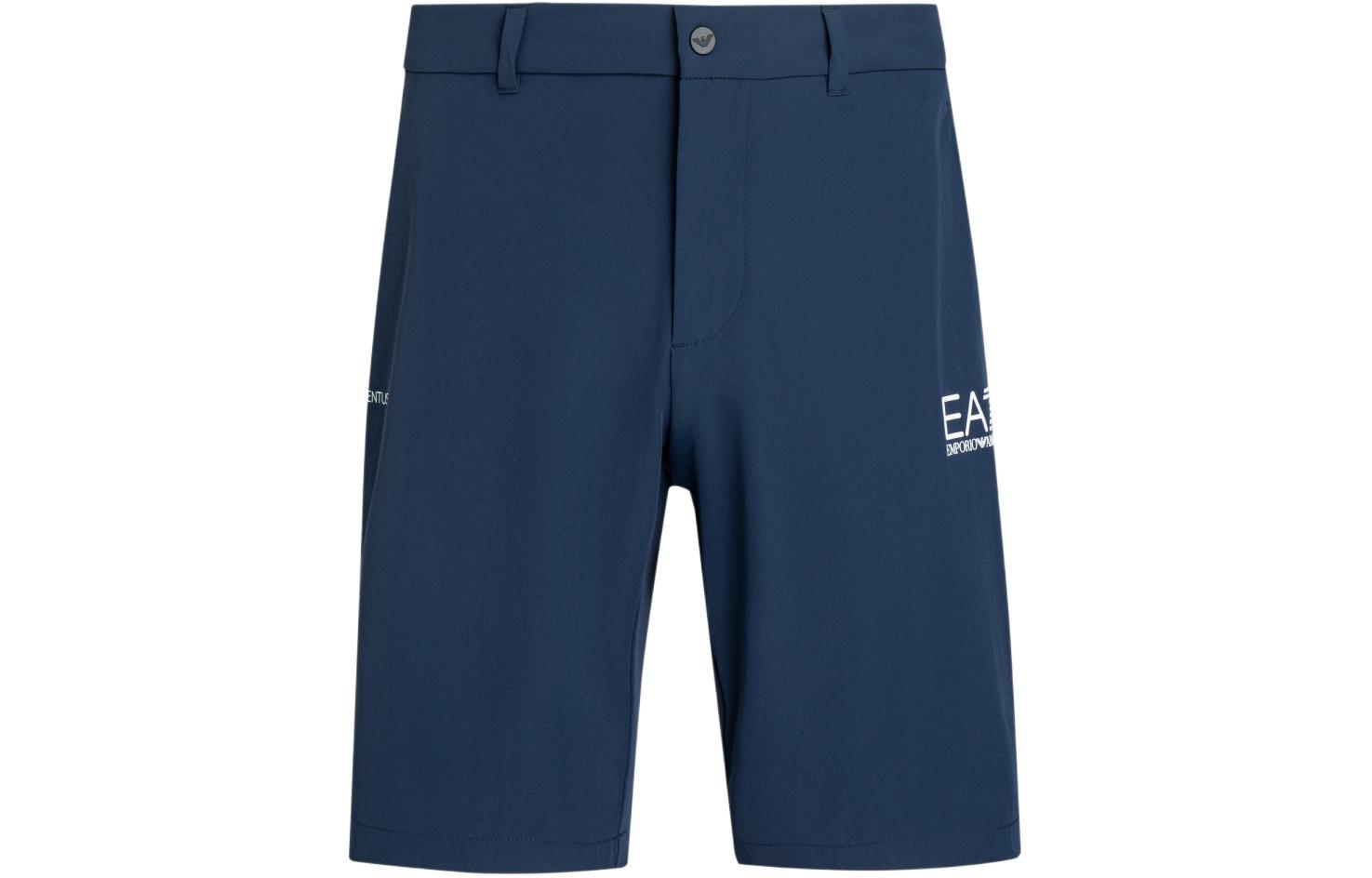 

Футболка с принтом логотипа EMPORIO ARMANI, синяя