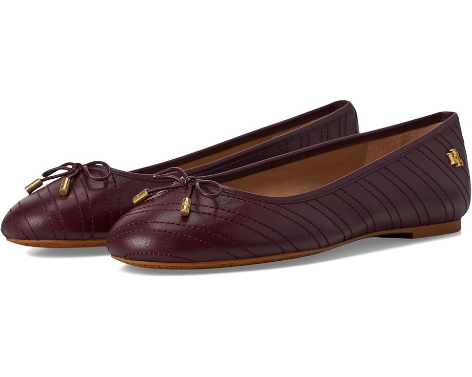 

Туфли на плоской подошве Lauren Ralph Lauren Jayna Stitched Leather Flat, цвет Pinot Noir/Pinot Noir