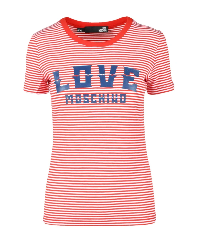 

Футболка из хлопка и спандекса Love Moschino, мультиколор