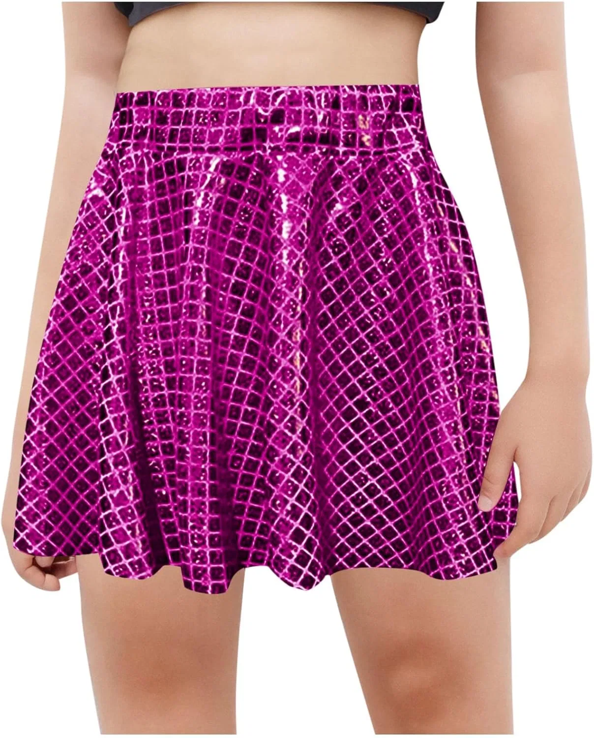 Юбка для девочек Zzalalana, блестящая, Hot Pink