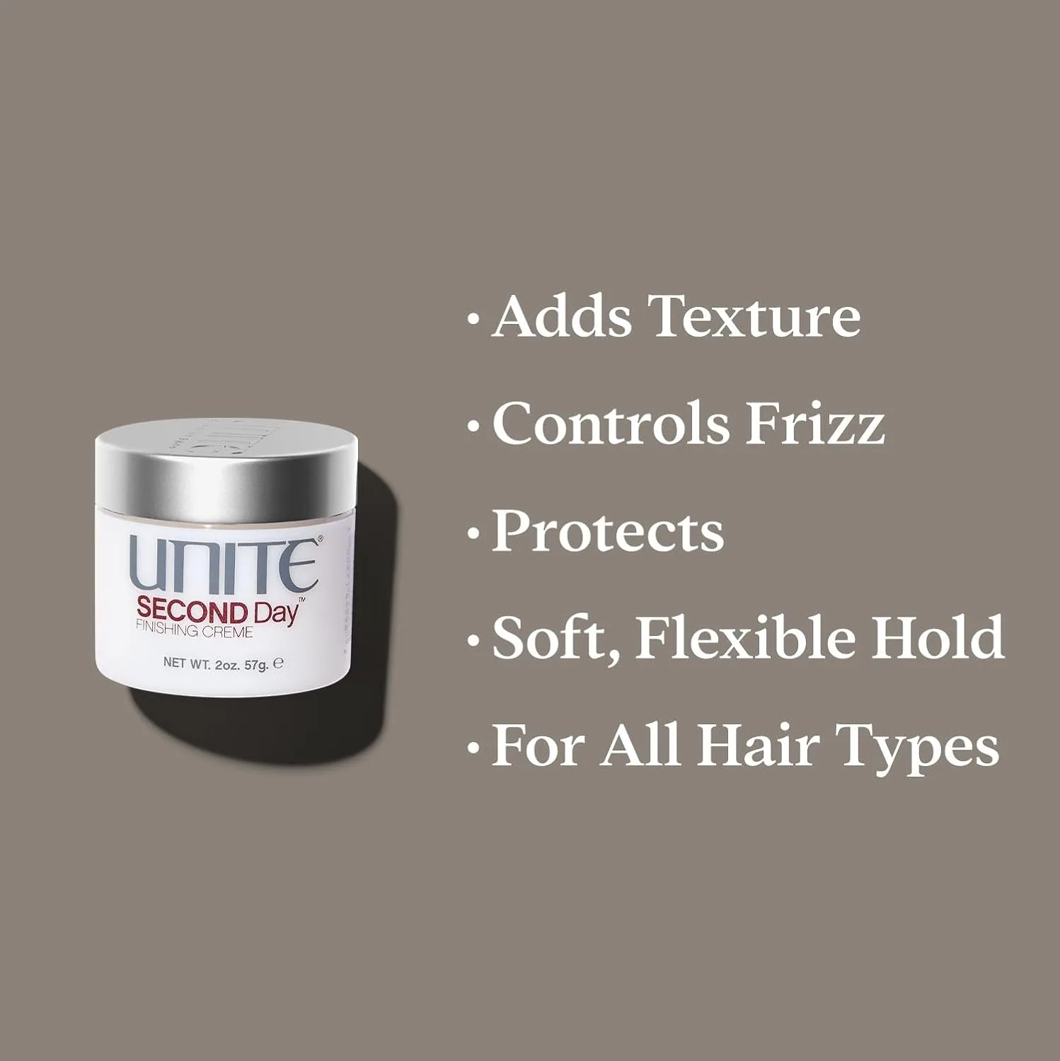 UNITE Hair - SECOND Day - Невесомый финишный крем для создания естественной, естественной текстуры и контроля над пушистостью - Защита от УФ-излучения и термического воздействия - 57 г — фото 3