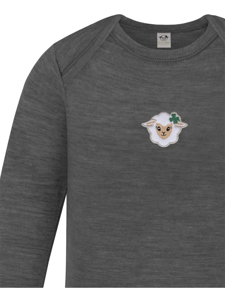 Normani Outdoor Sports Боди с длинными рукавами из мериносовой шерсти и детские штанишки из мериносовой шерсти антрацитового цвета — фото 4
