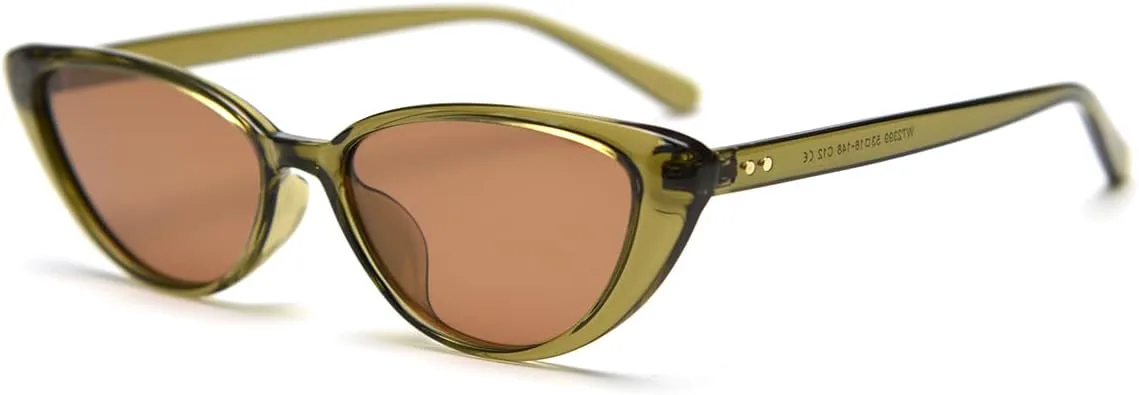 

Маленькие солнцезащитные очки «кошачий глаз» в стиле ретро, ​​корейский стиль, поляризованные солнцезащитные очки Tr90 для мужчин weiyuchen, Olive Green Brown