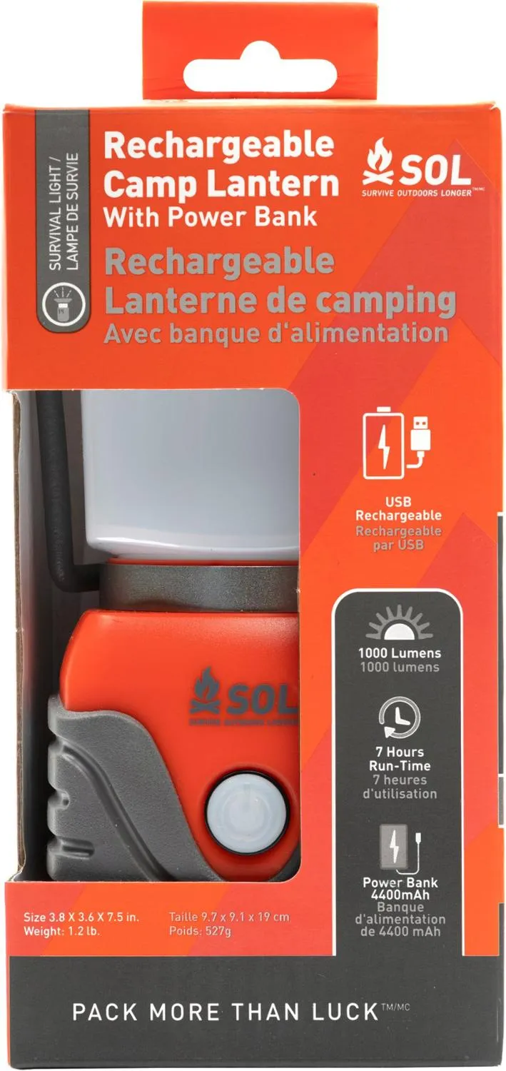 

Кемпинговый фонарь с повербанком SOL, Orange/Black