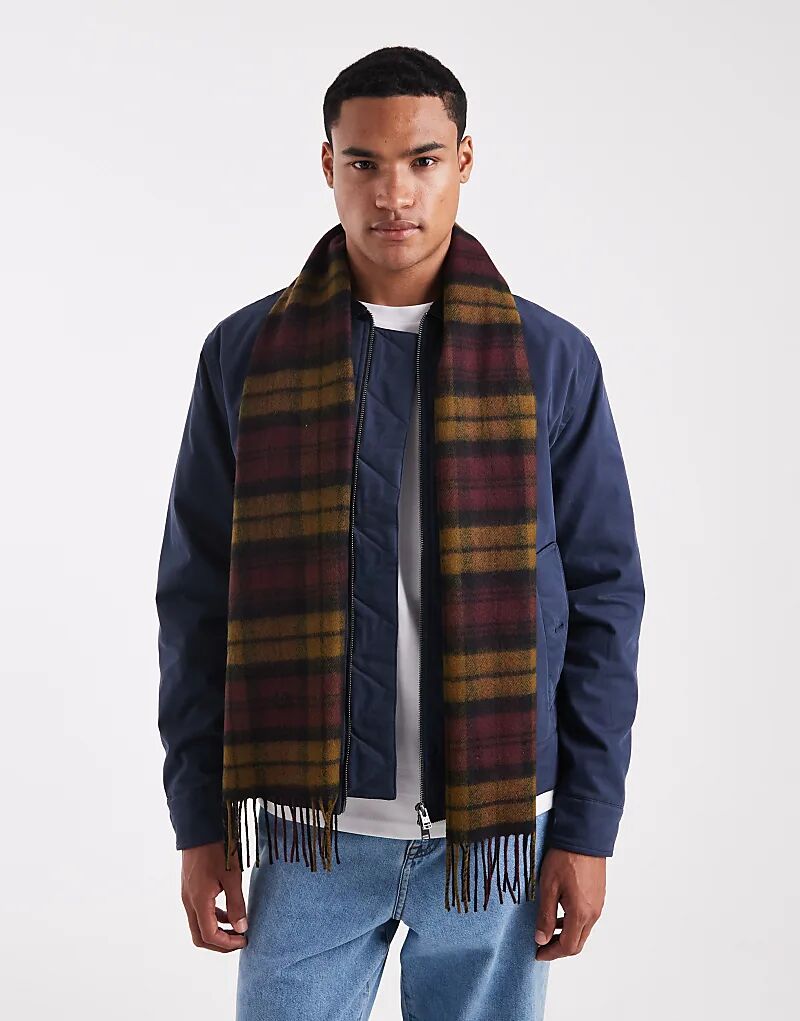 

Шарф Fred Perry из овечьей шерсти в клетку тартан оранжевого цвета