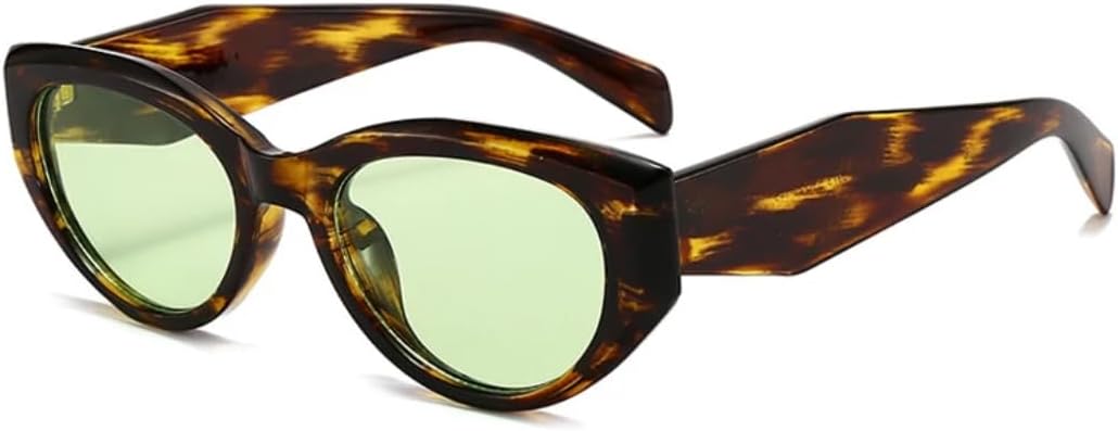 

Солнцезащитные очки «кошачий глаз» для женщин, градиентные солнцезащитные очки с линзами цвета океана, защита от УФ-излучения UV400, ретро-стиль TKKTLLT, Leopard-green