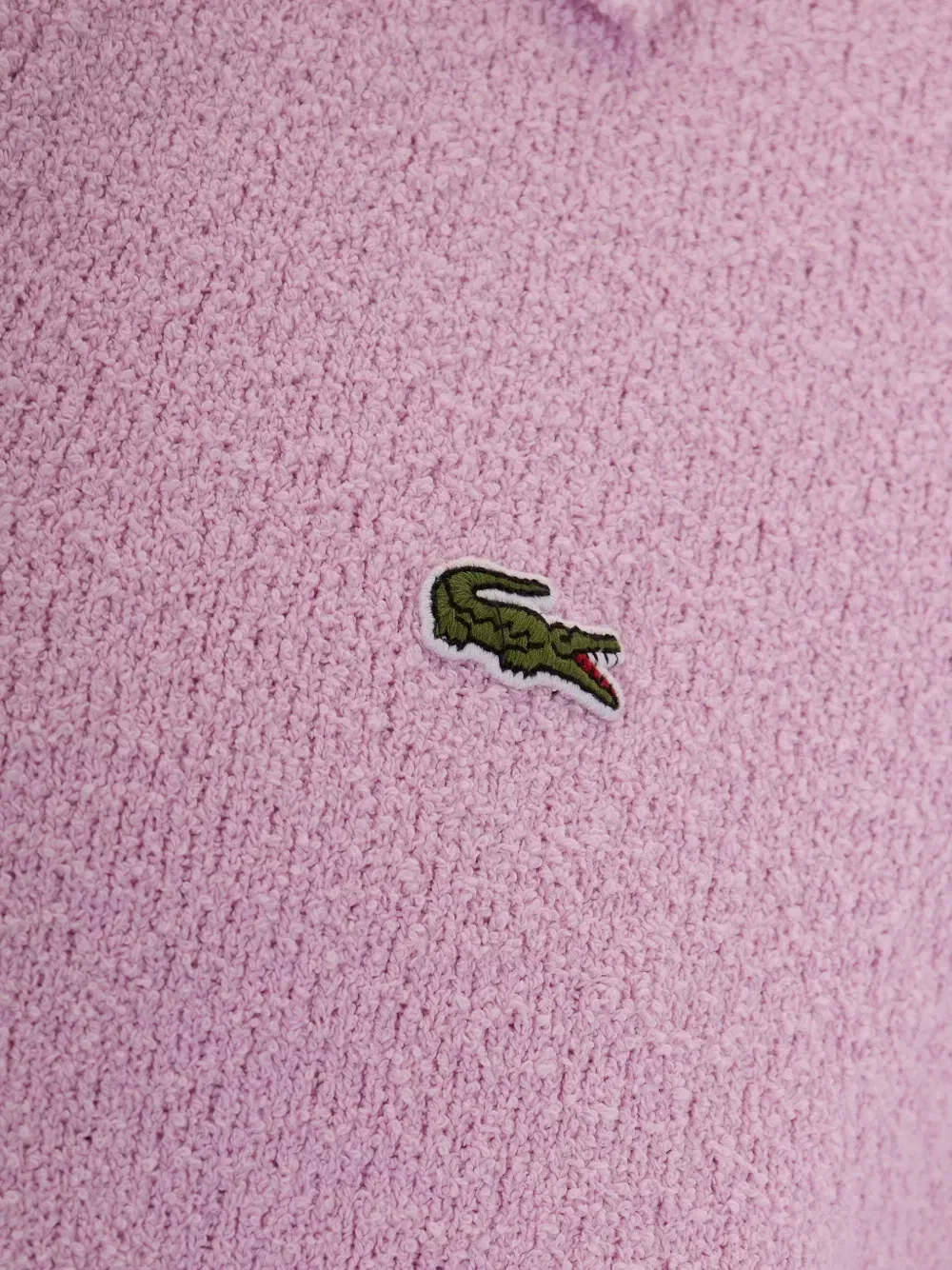 Футболка-поло из букле с нашивкой-логотипом Lacoste, розовый — фото 3