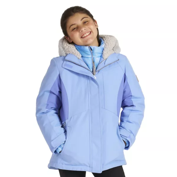 

Плотная куртка 2-в-1 с искусственным мехом и капюшоном для девочек 4-18 лет Zeroxposur, цвет sky blue