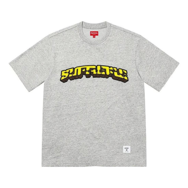 

Футболка block arc s/s t-shirt 'grey yellow' Supreme, серый