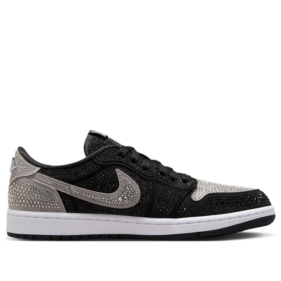 Кроссовки (WMNS) Air Jordan 1 Retro Low OG x Swarovski 'Stealth', серый — фото 2