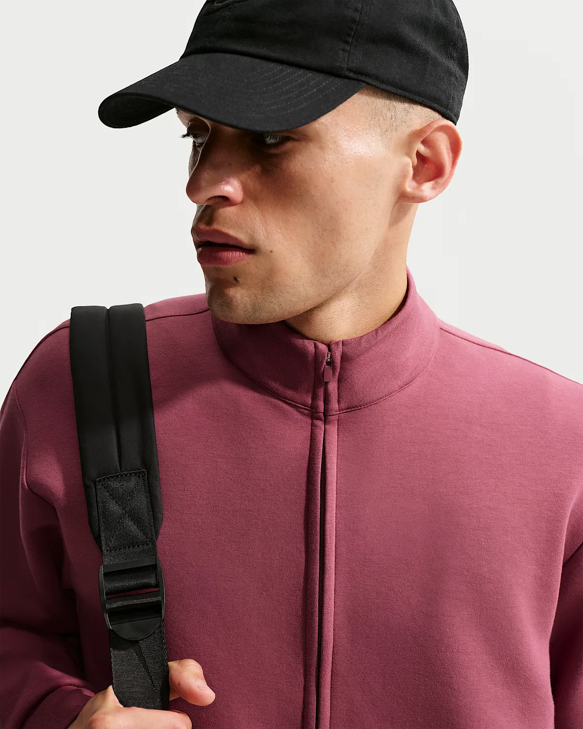 Мужская футболка с половинной молнией Nike 24.7 ImpossiblySoft Dri-FIT, Pink Smoke/Light Boulder — фото 3