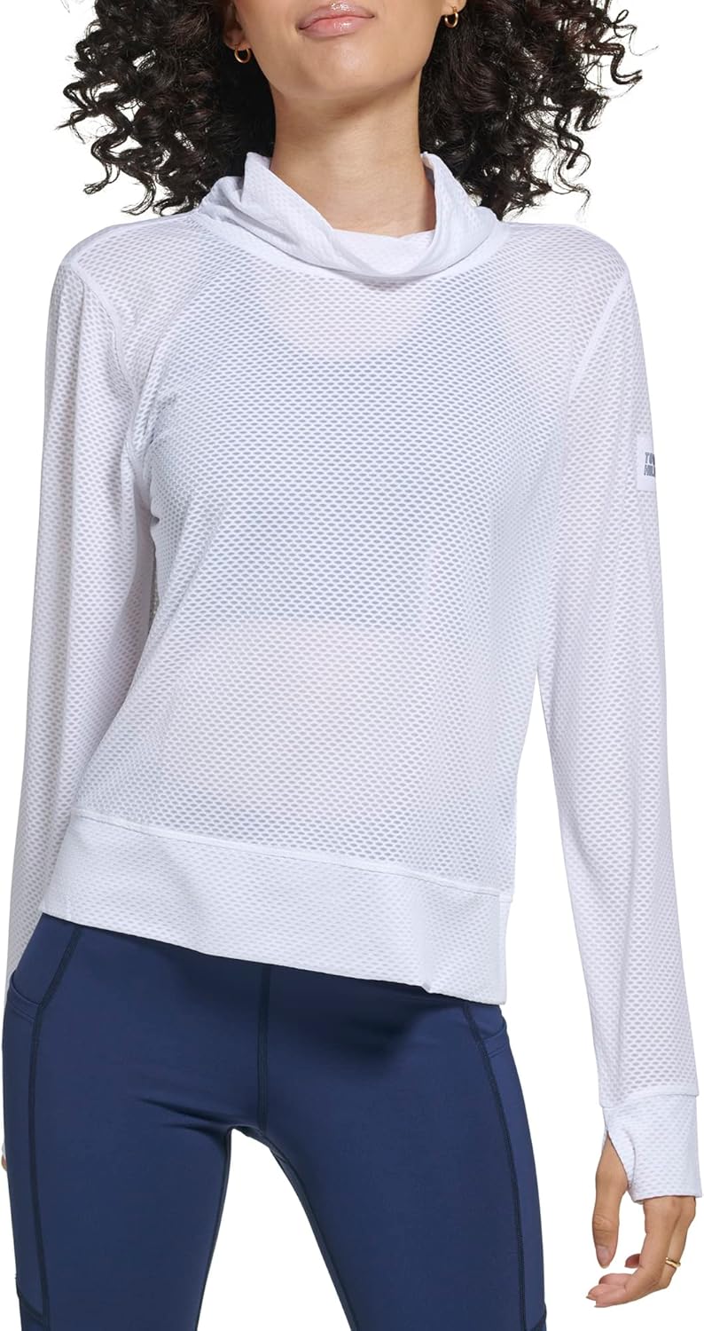 

Женская куртка Tommy Hilfiger с манжетами с отверстием для большого пальца, тканой нашивкой на рукаве, дышащим воротником-хомутом, White