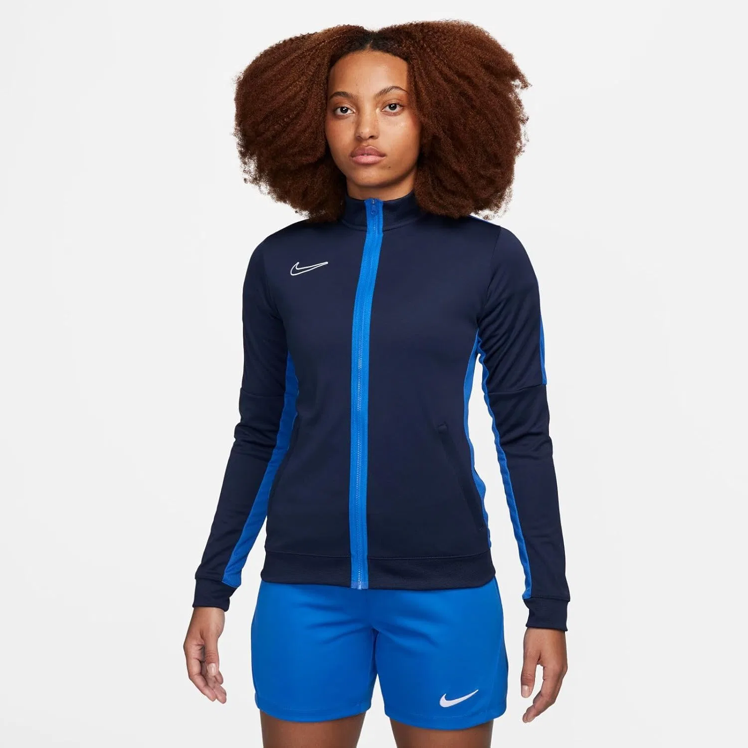 Трековая куртка с застежкой-молнией Nike, цвет Obsidian/Royal Blue/White — фото 2