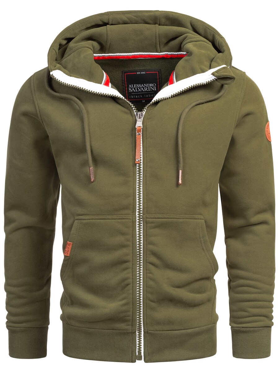

Толстовка с капюшоном на молнии Alessandro Salvarini Zip-Up Hoodie Geenio, оливковый