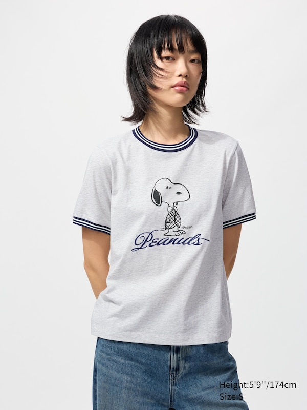 Футболка UT с графикой Peanuts Uniqlo, 03 grey