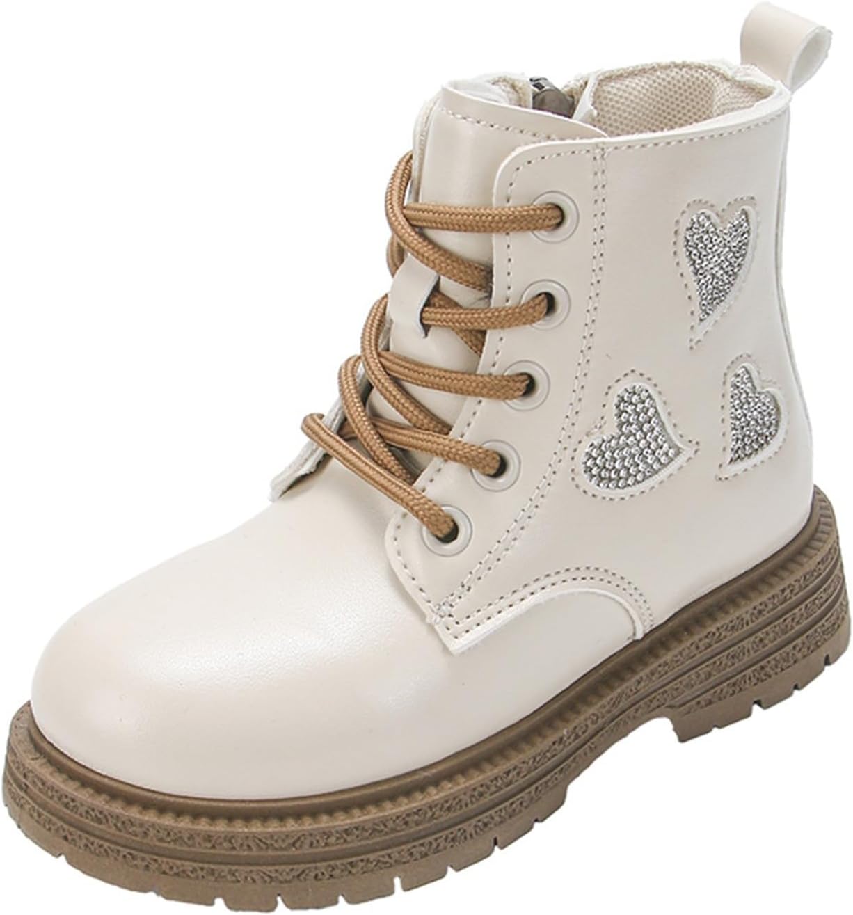 

Детские ботинки на шнуровке с боковой молнией, замшевые, однотонные, с нескользящей подошвой, квадратный носок, для осени и зимы, теплые, мягкая рифленая подошва, для детей 2-12 лет Generic, #07 Beige