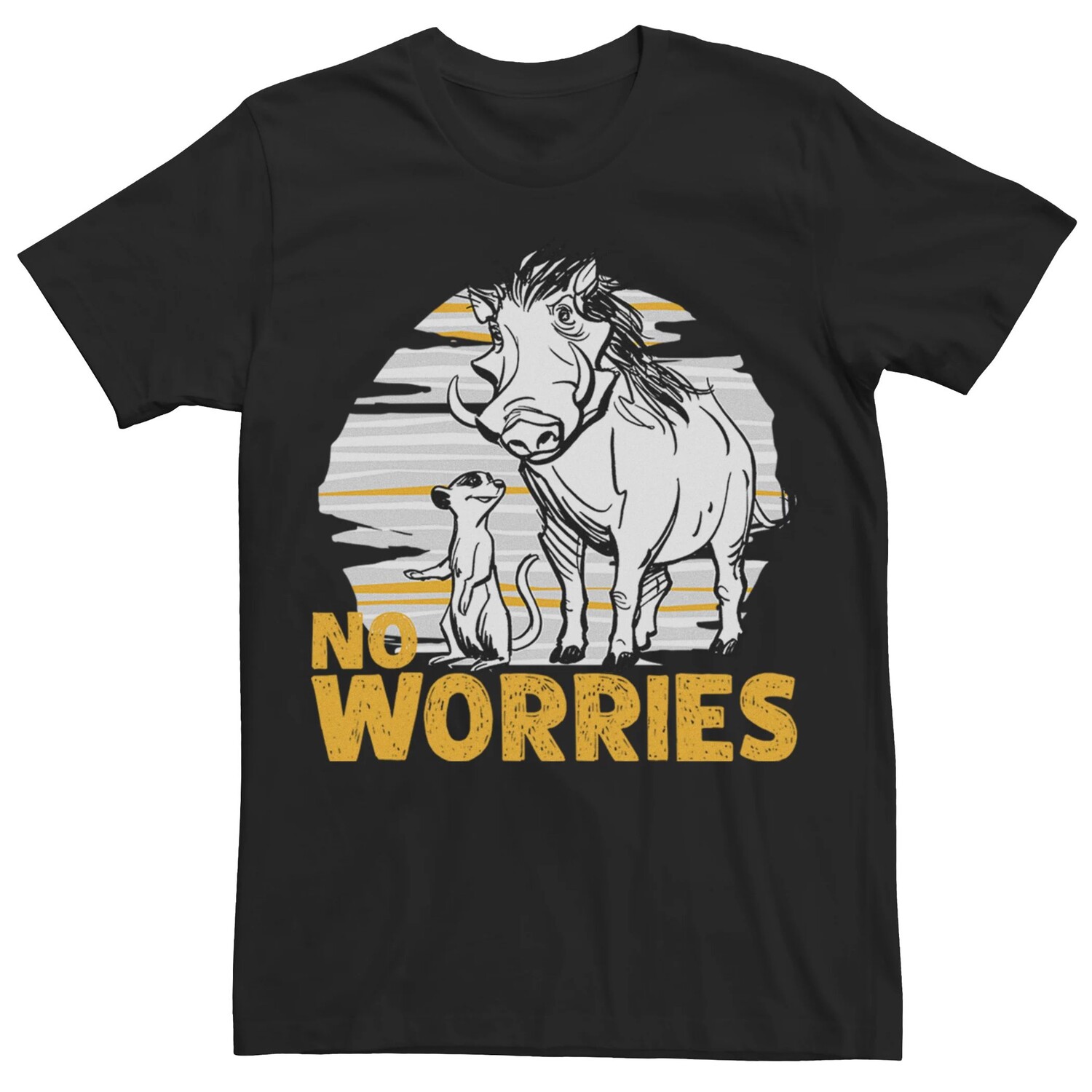 

Мужская футболка Disney King Lion King No Worries с короткими рукавами Licensed Character, черный