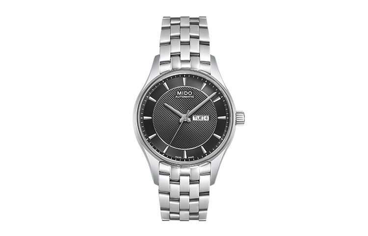 

MIDO Часы Women's Brunner Series Watch, Black Dial Silver Steel Strap