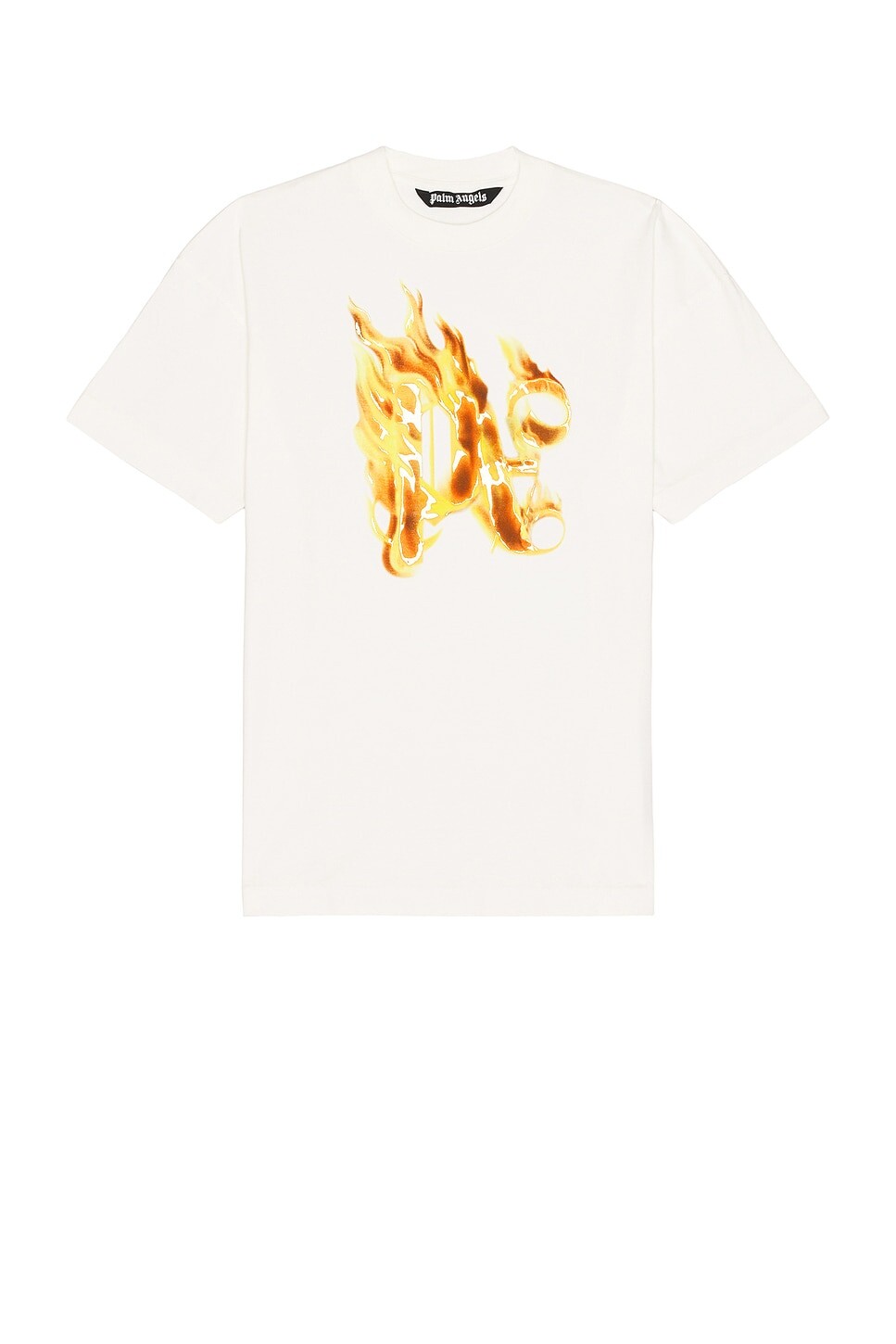 

Футболка с монограммой Burning Palm Angels, цвет Off White & Gold