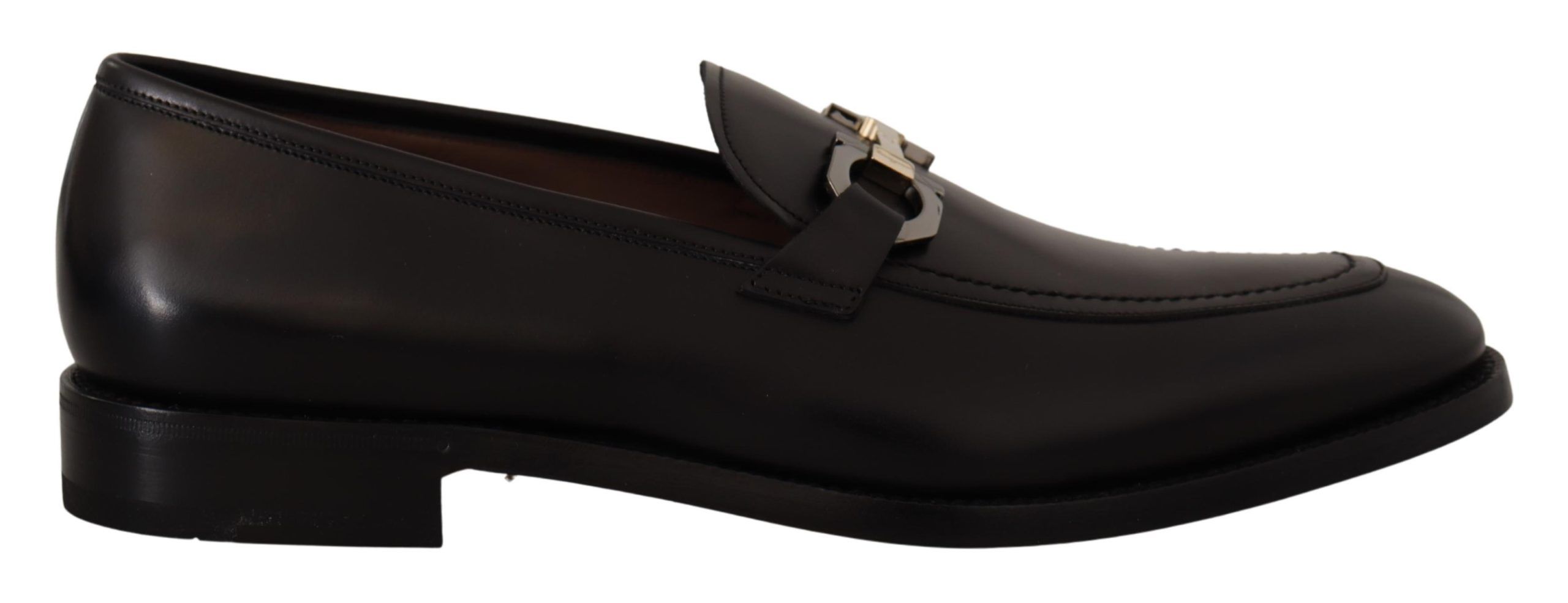 

Утонченные черные кожаные лоферы Gancio Bit Salvatore Ferragamo