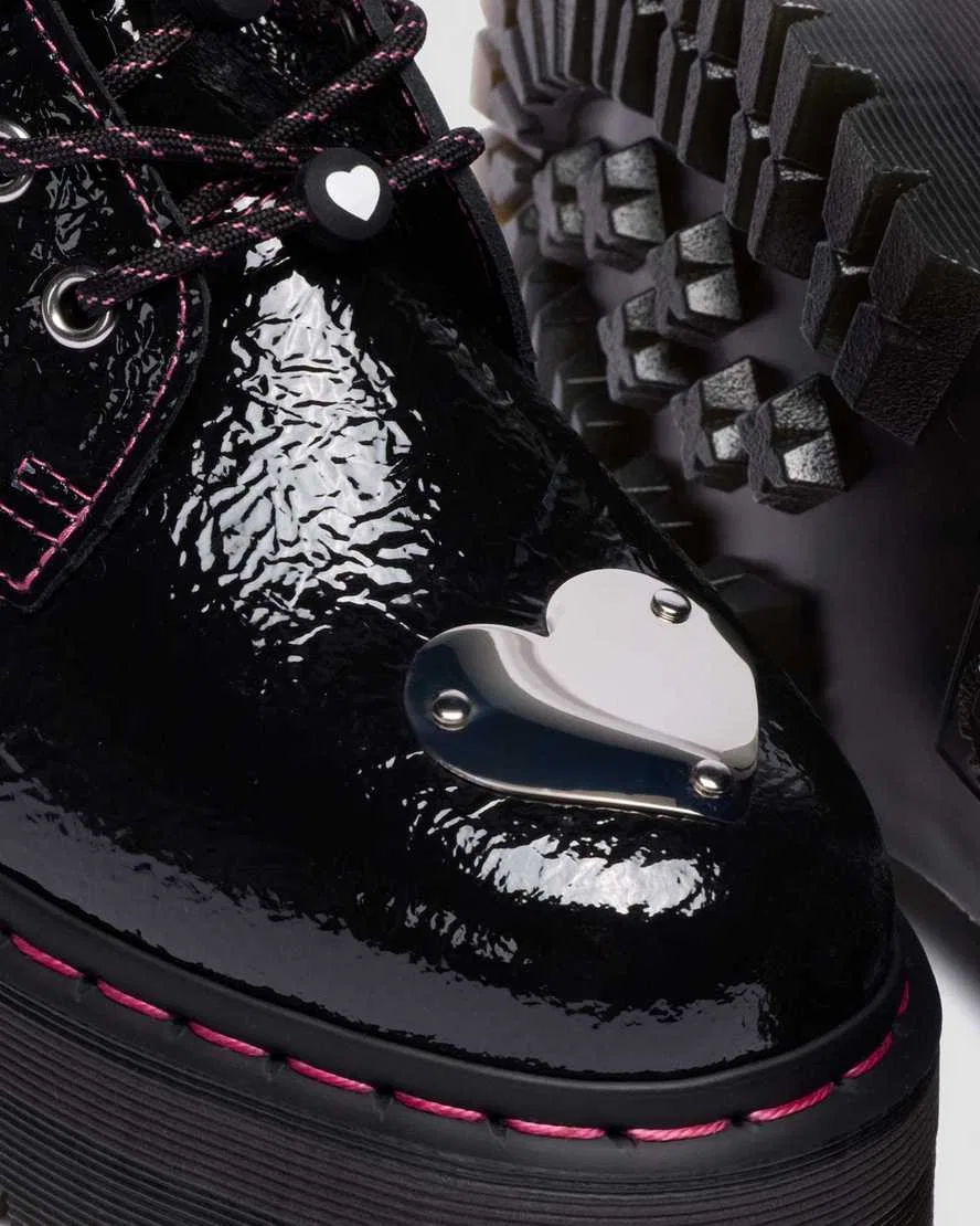 Ботинки на платформе из лакированной кожи с эффектом потертости Jadon Dr Martens, черный — фото 3