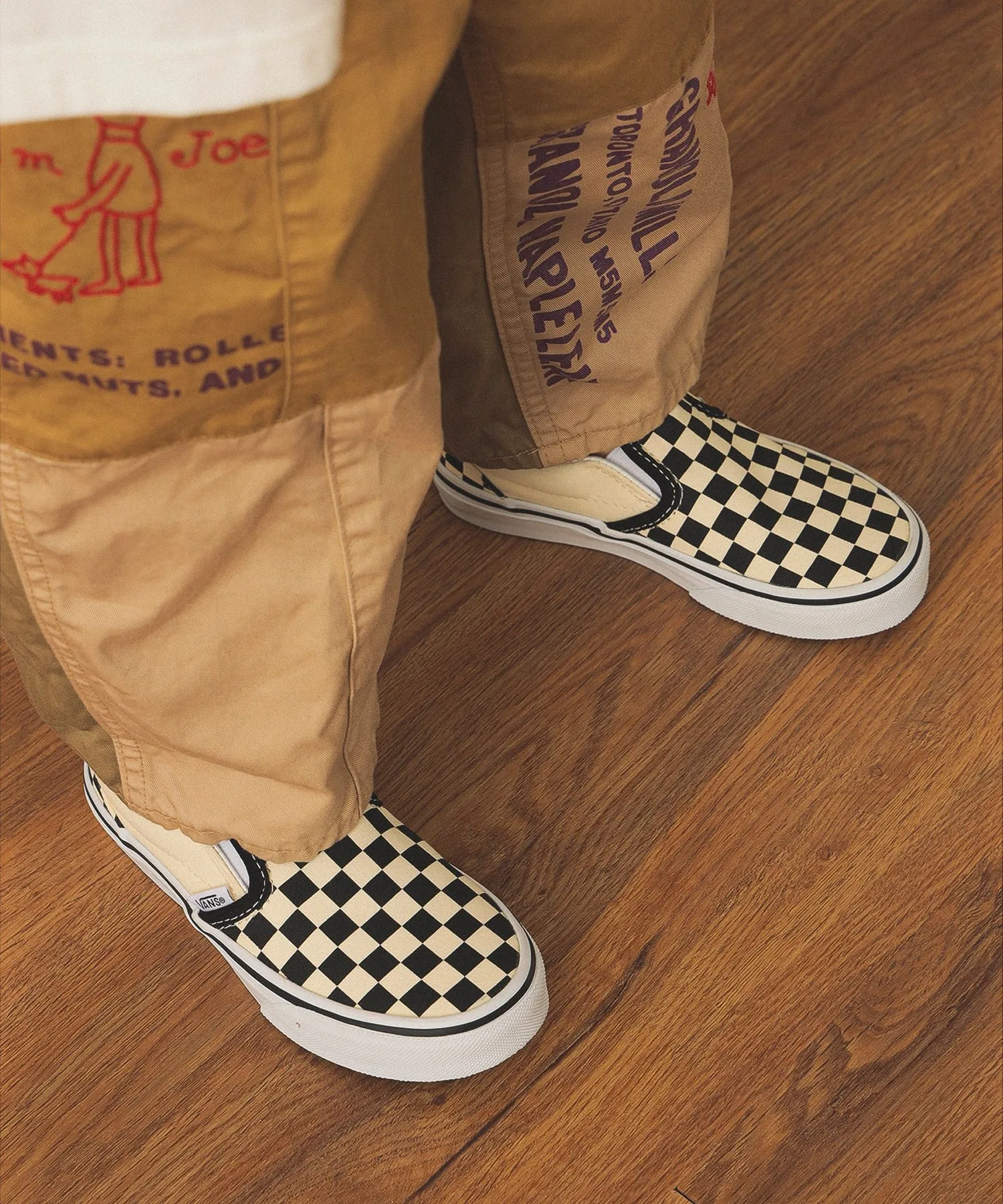 Детские кеды VANS Classic Slip-On Checkerboard чёрные