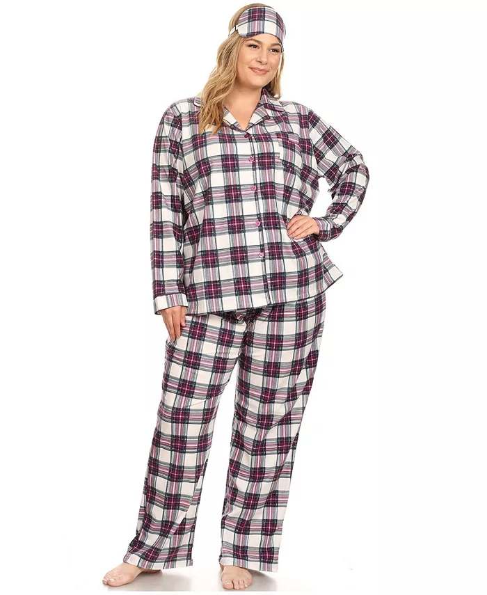 

Пижамный комплект из 3 предметов Plus Size White Mark, фиолетовый