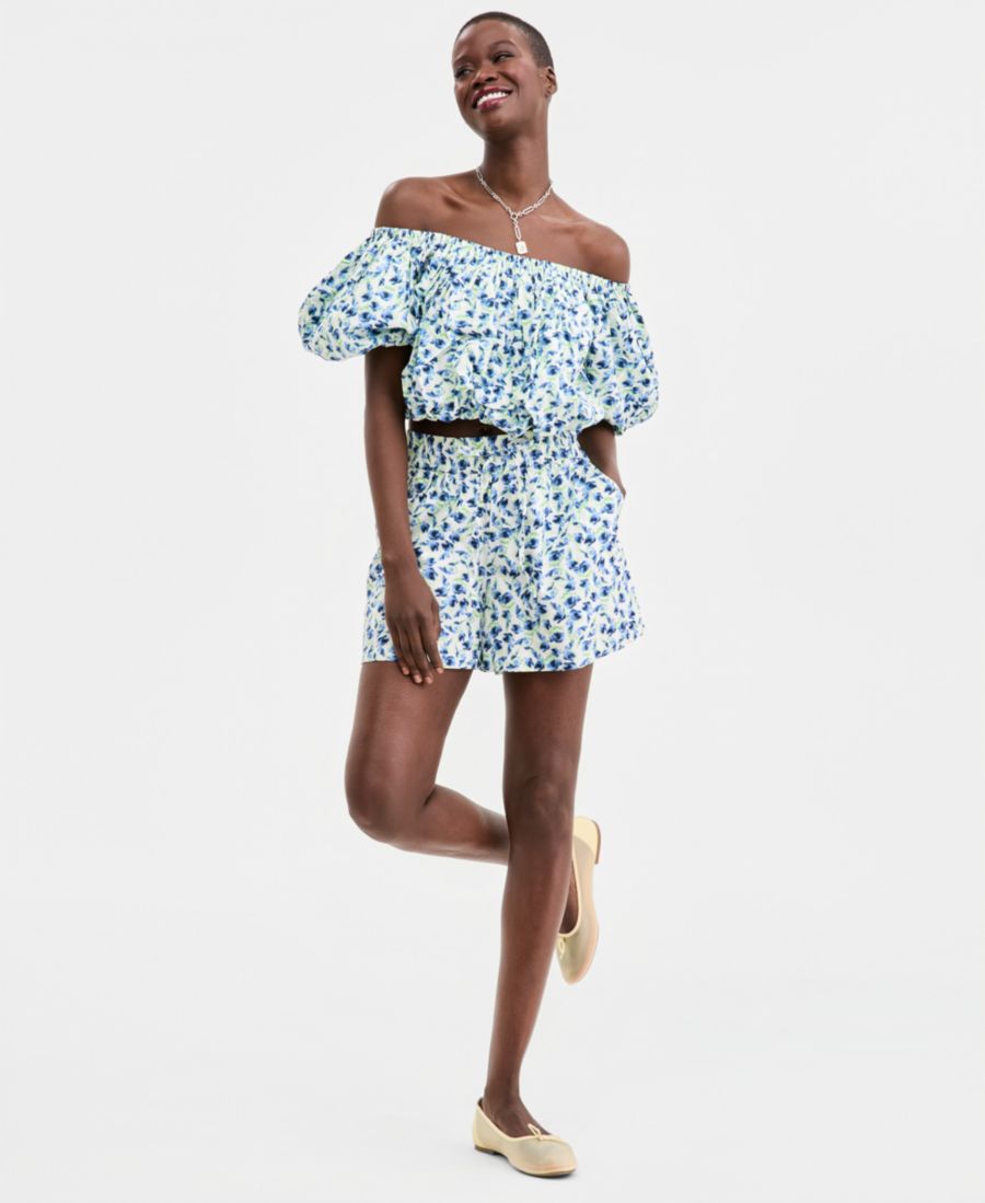 

Женские шорты с цветочным принтом и мелким узором On 34th, Twinkle Blue