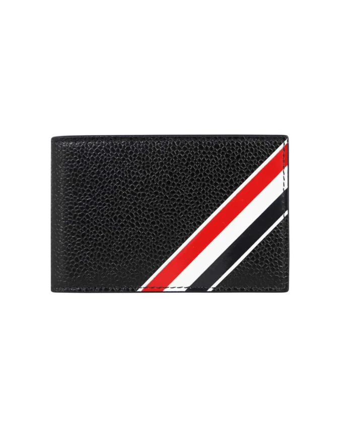 

Кожаный кошелек с клапаном Thom Browne, черный