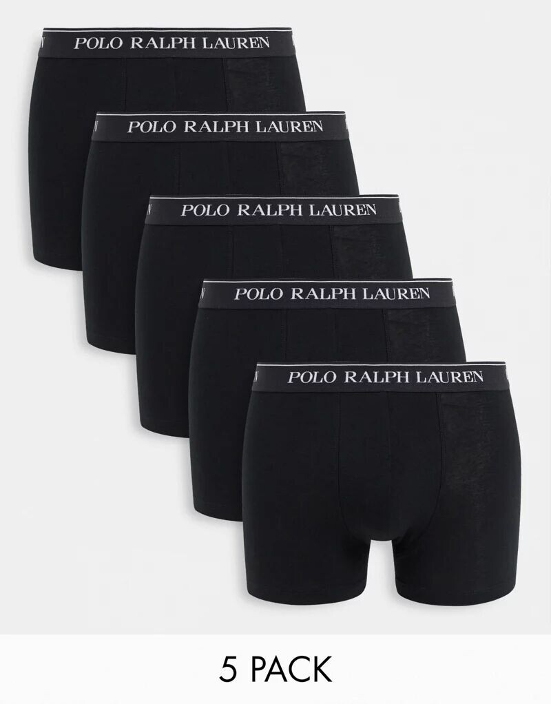 

Набор из пяти черных плавок Polo Ralph Lauren с поясом с логотипом