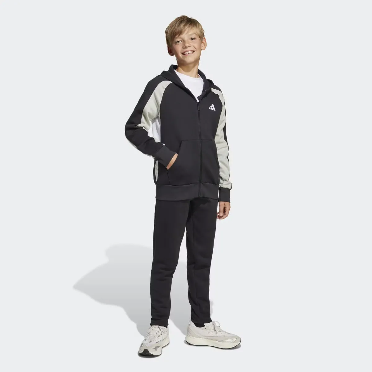 

Детский сезонный аксессуар Colorblock Флисовый спортивный костюм Adidas, чёрный