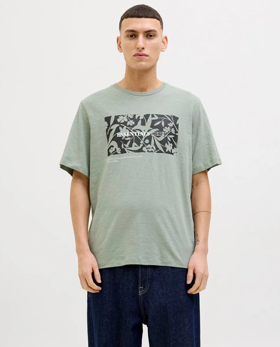 

Мужская футболка с короткими рукавами и дизайном спереди Jack & Jones, зеленый