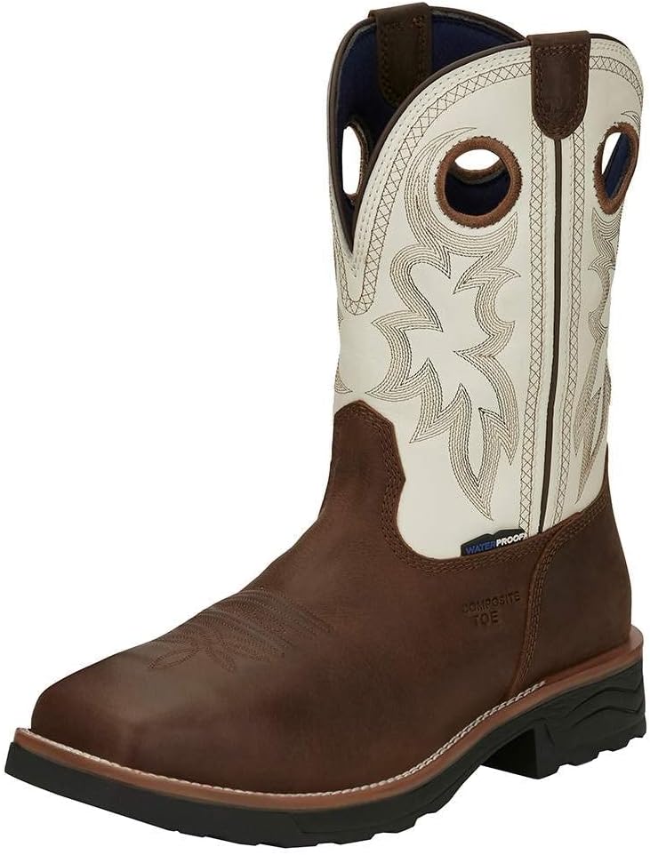 

Мужские ботинки Tony Lama Fireball 11 с композитным и водонепроницаемым носком, квадратный носок, Bark