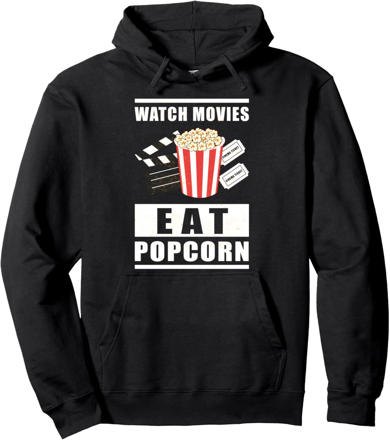 

Смотрите фильмы, ешьте попкорн, Толстовка Kinofilm Gift Cinema Film Tv Series, черный