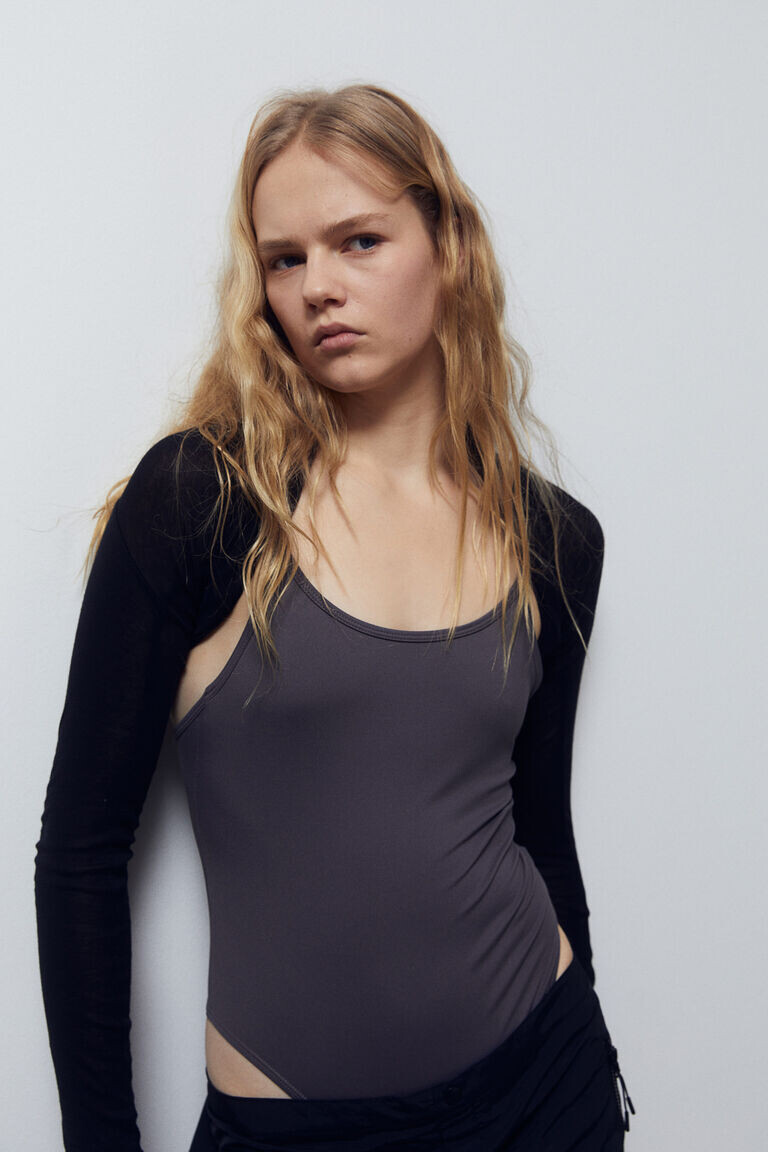 

Боди из джерси без рукавов H&M, серый