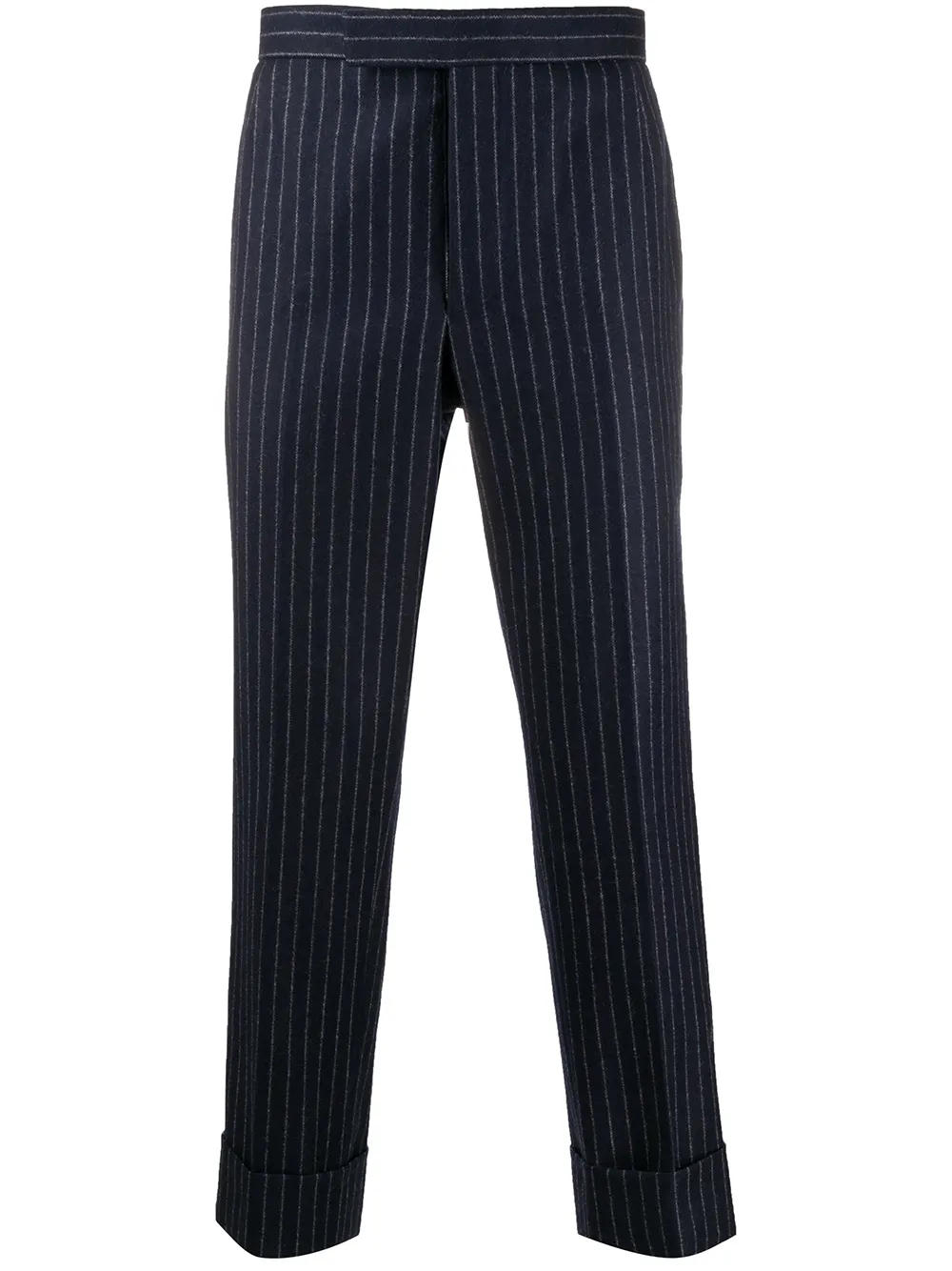 

Укороченные брюки в тонкую полоску THOM BROWNE, синий