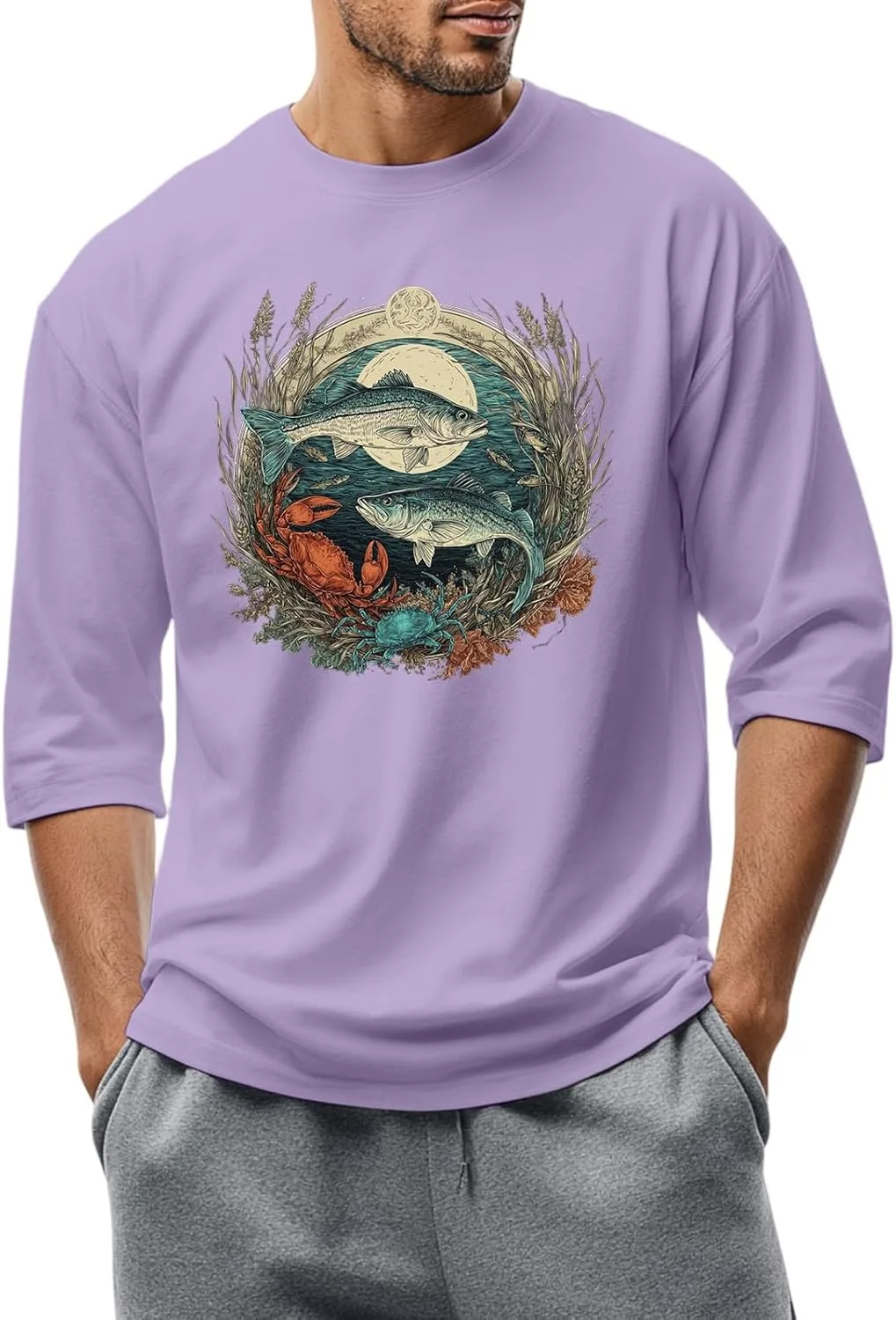 

Футболка FQZWONG для мужчин Casual Loose с графическим принтом