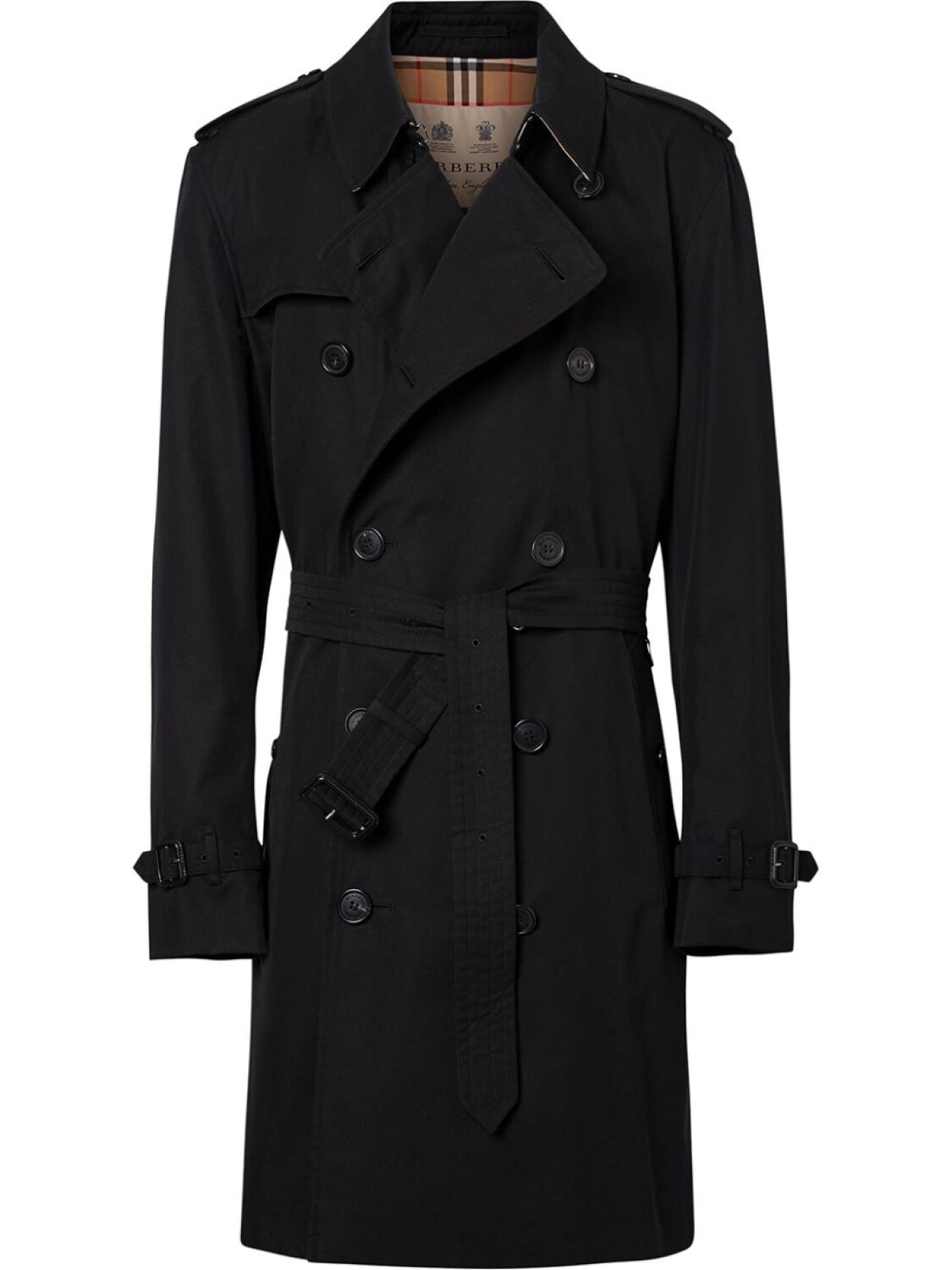 

Burberry тренч The Kensington Heritage длины миди, черный
