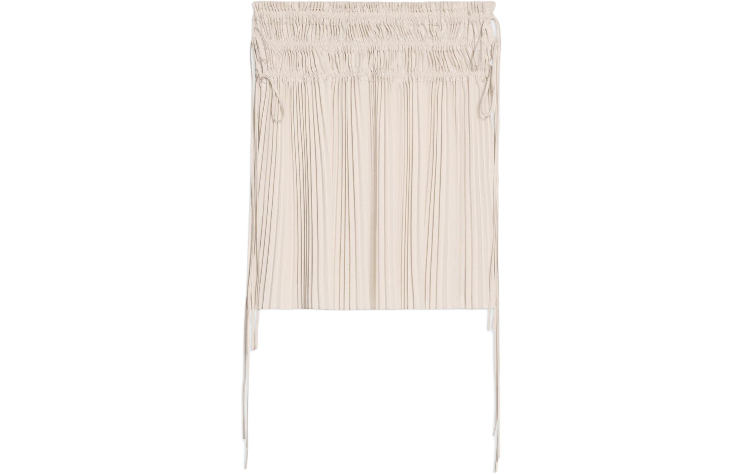 

Плиссированная атласная юбка Helmut Lang, айвори белый