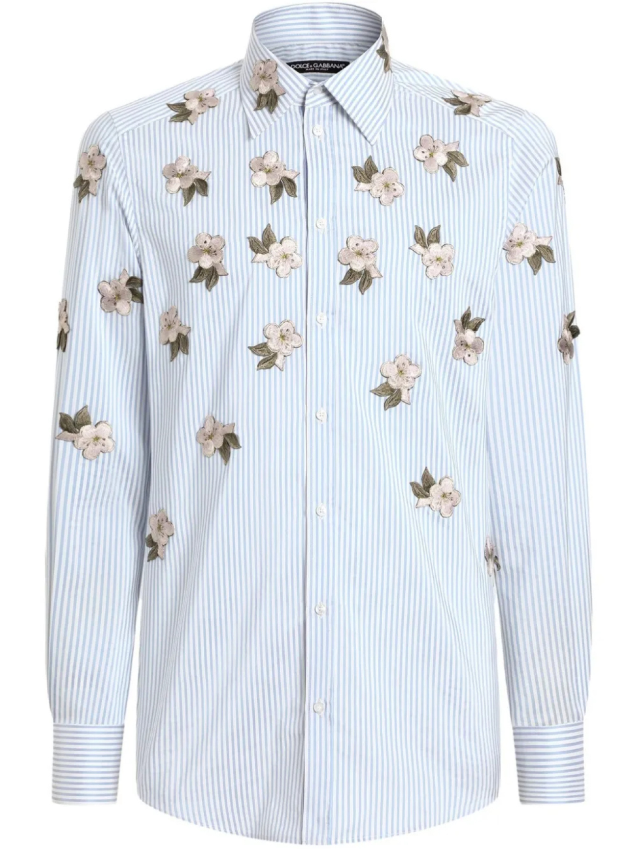 

Рубашка Dolce & Gabbana с цветочной аппликацией, синий