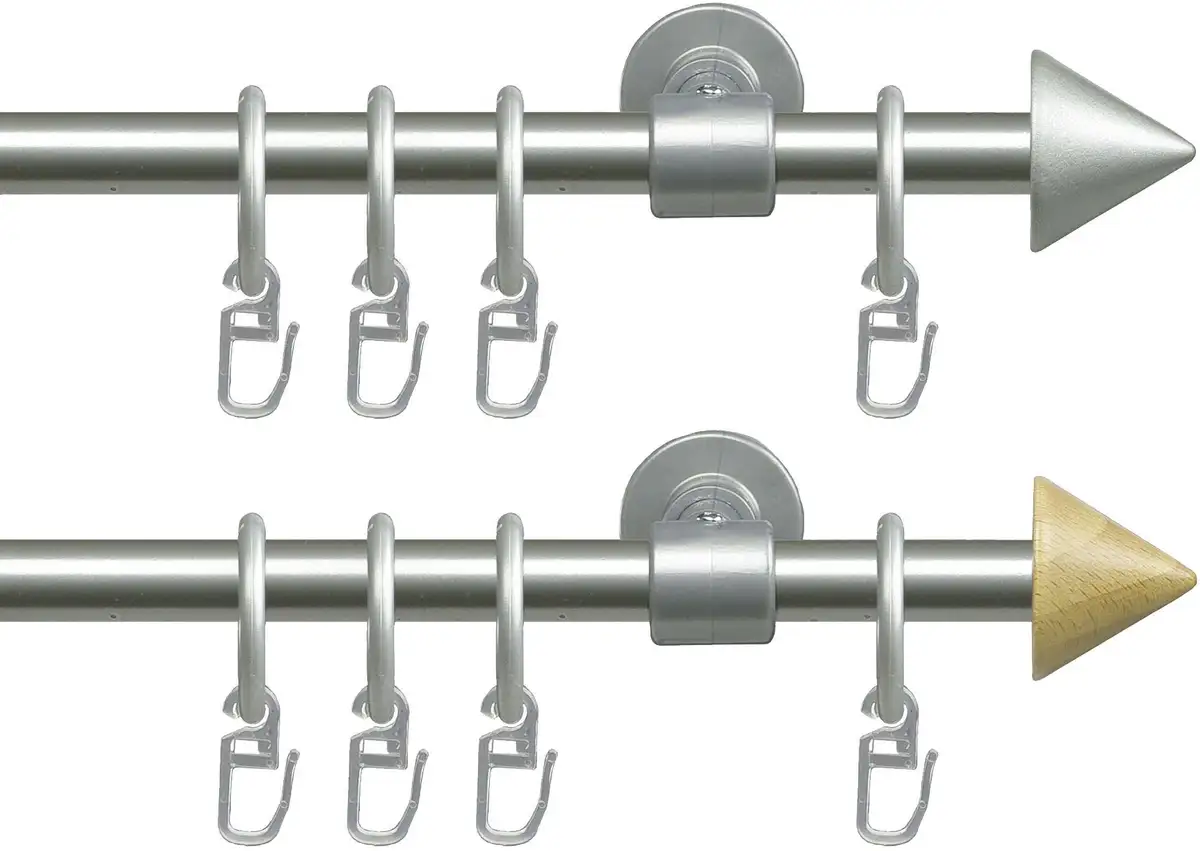 

Карниз Liedeco "Style set, полный комплект стилей New York 16 мм", 1 направляющая, фиксированного размера, карниз в сборе 120 см, Ø1,6 мм, серебристый