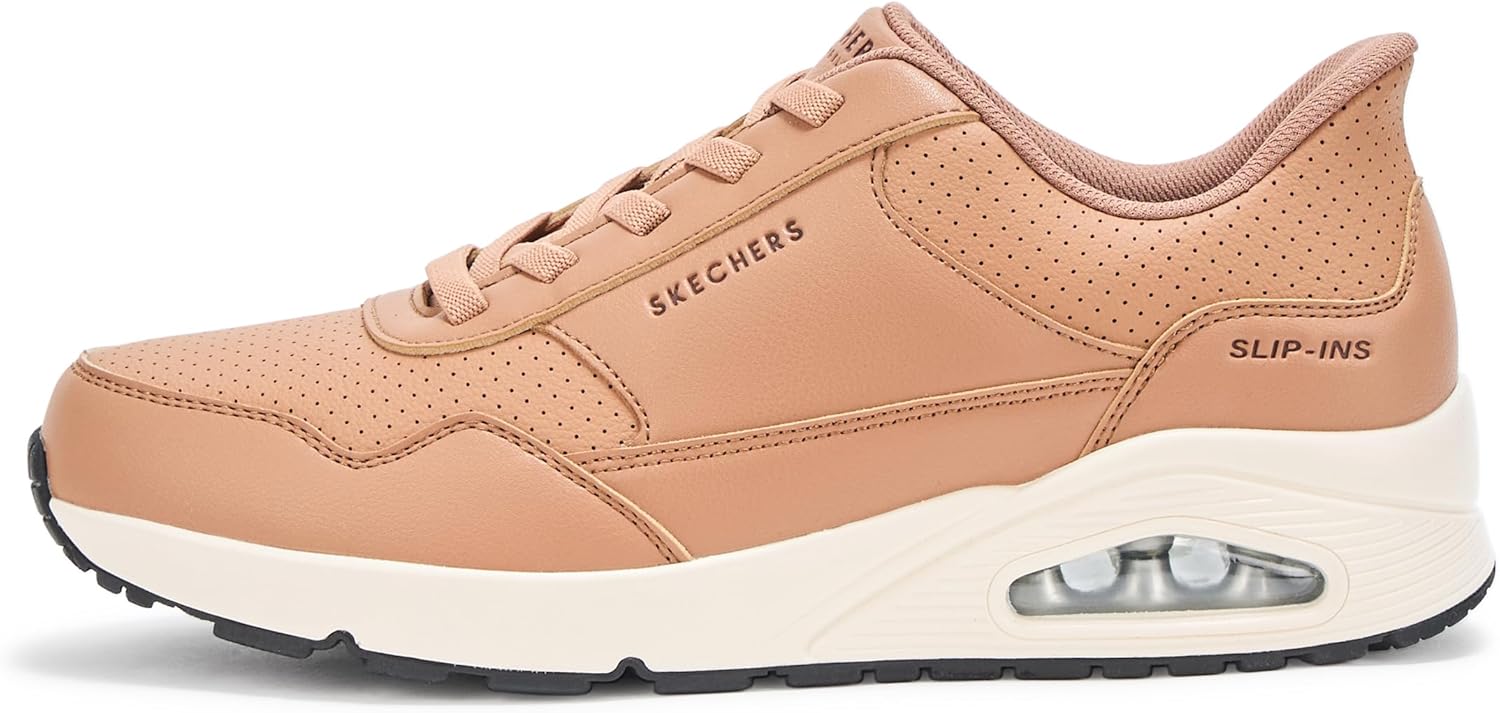 Мужские слипоны Skechers Uno - Banksia Luxe без использования рук, Tan — фото 2
