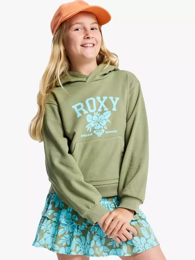 Детская толстовка с логотипом Hope You Trust, цвет Масляно-зеленый Roxy — фото 3