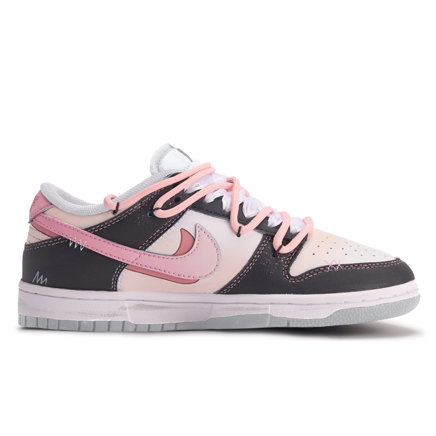 

Кроссовки Nike Dunk Skateboarding Shoes Men Low-top Black/pink, черный/розовый